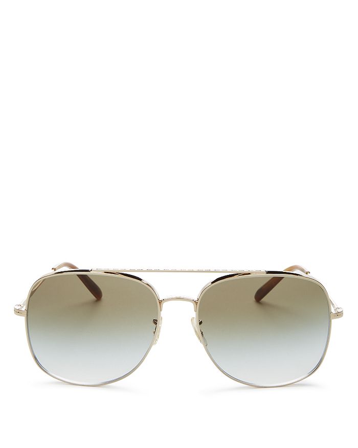 Oliver Peoples Unisex Taron Brow Bar Aviator Sunglasses, 58mm In Soft  Gold/olive Gradient | ModeSens
