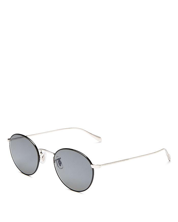 Oliver Peoples Men's Coleridge Round Sunglasses, 50mm In Silver/gray