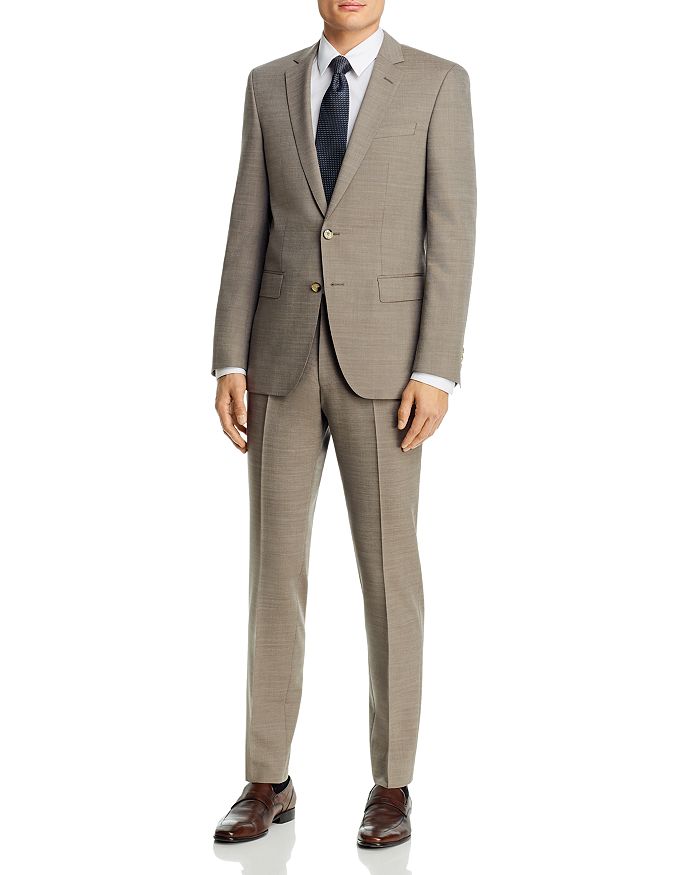 Hugo Boss Huge genius Tic Weave Slim Fit Suit In Tan ModeSens