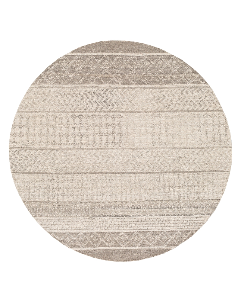Surya Maroc 146158 Round Area Rug, 6' Round In Camel/cream/beige