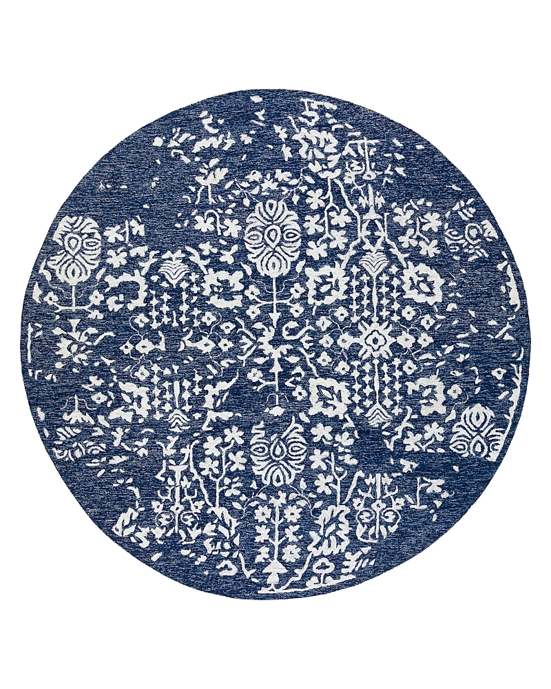 Shop Surya Granada Gnd-2311 Round Area Rug, 8' Round In Blue/ivory