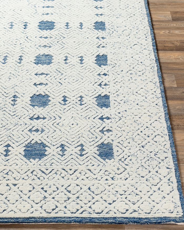 Shop Surya Louvre Lou-2300 Area Rug, 4' X 6' In Navy/cream/ice Blue