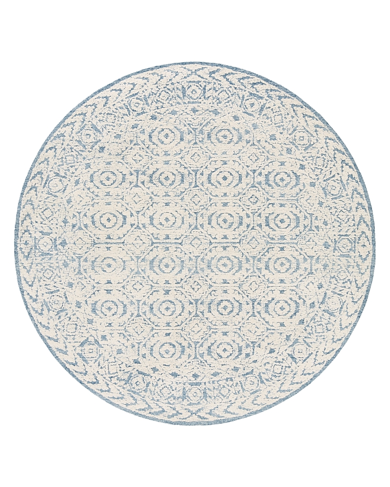 Surya Louvre Lou-2304 Round Area Rug, 8' Round In Cream/navy