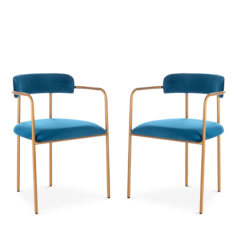 Safavieh Camille Side Chair, Set Of Two In Navy/gold