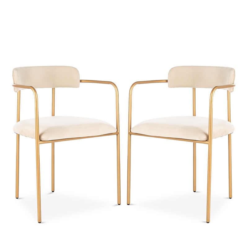 Safavieh Camille Set Of 2 Side Chairs In Tan/gold