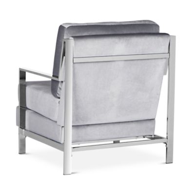 Walden Modern Tufted Linen Chrome Accent Chair