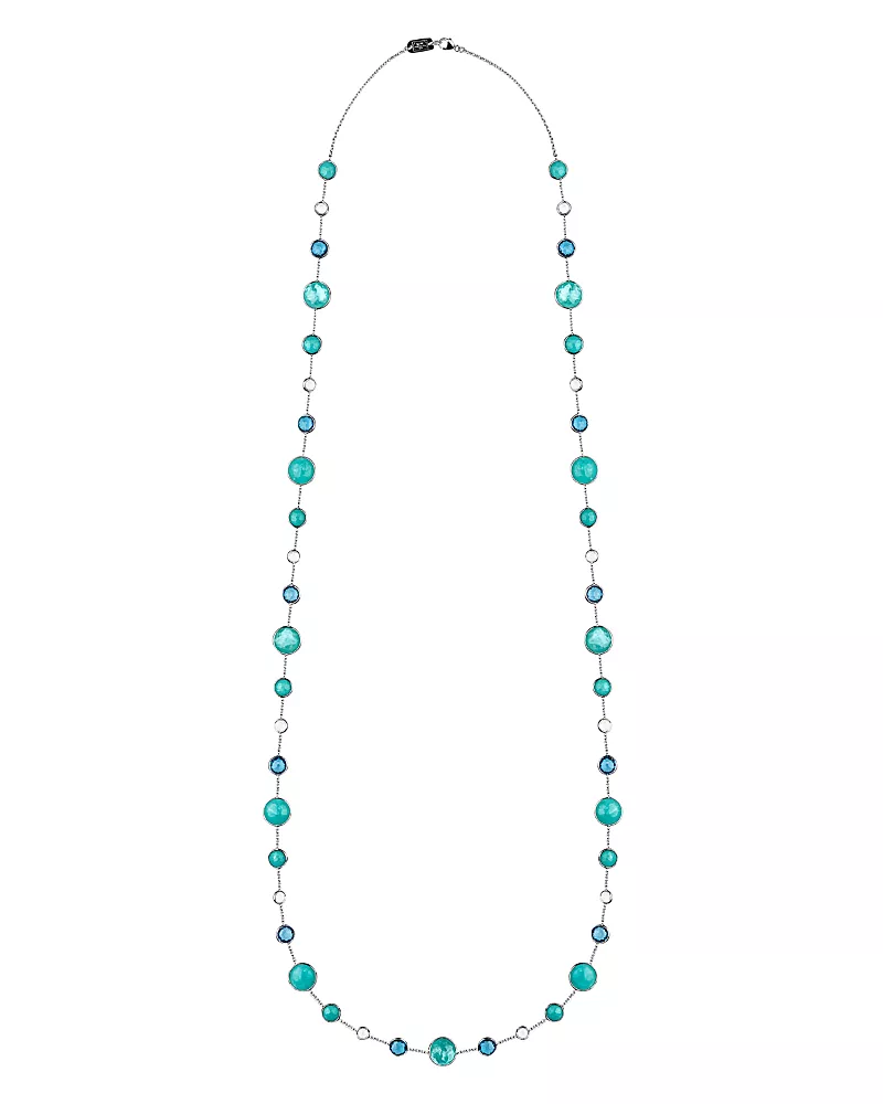 Ippolita Sterling Silver Lollipop Lollitini Blue Gemstone Long Necklace, 36