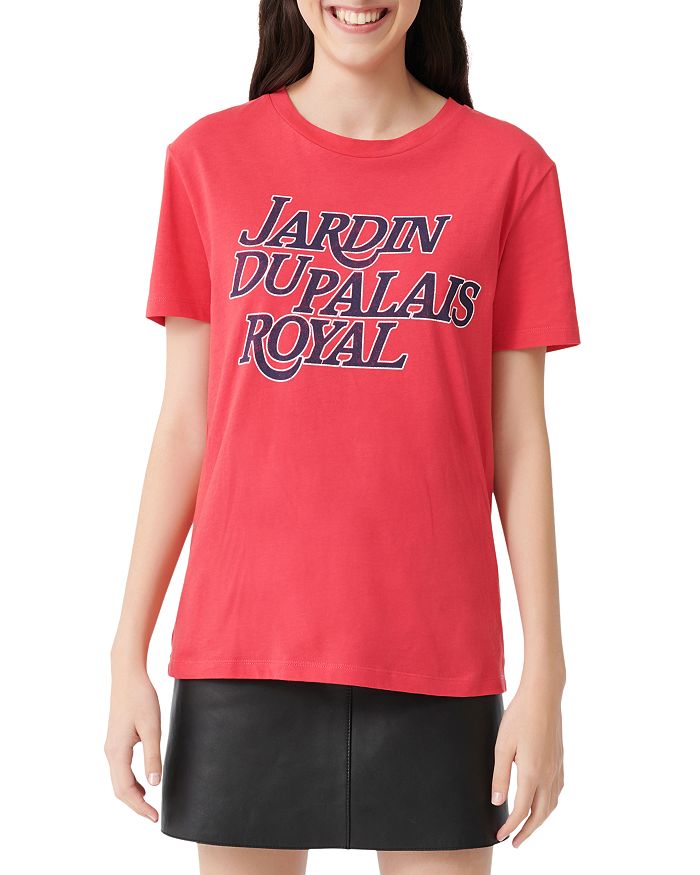 Maje Terence Jardin Du Palais Royal Graphic Cotton Tee In Pink