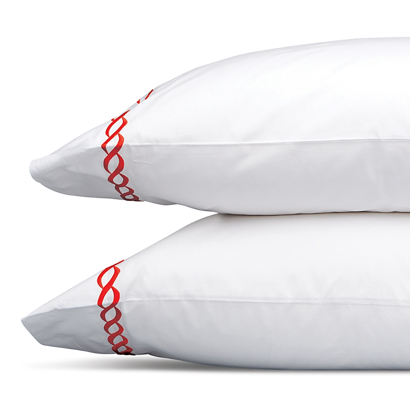 Matouk Classic Chain King Pillowcase, Pair In Navy