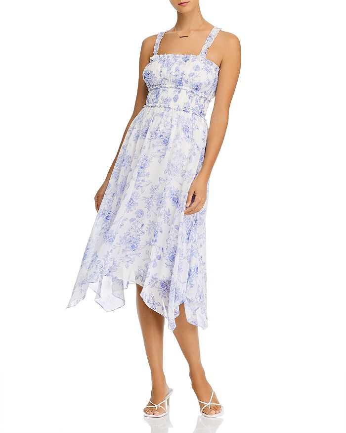 Aqua Printed Sleeveless Midi Dress - 100% Exclusive In Light Blue
