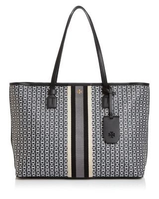 Tory Burch T Monogram Coated Gemini link top-zip tote