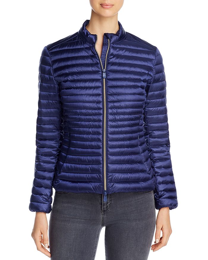 Save The Duck Short Puffer Jacket In Navy Blue