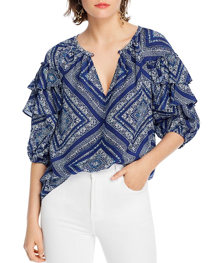 Lini Alison Ruffled Top - 100% Exclusive In Navy/white