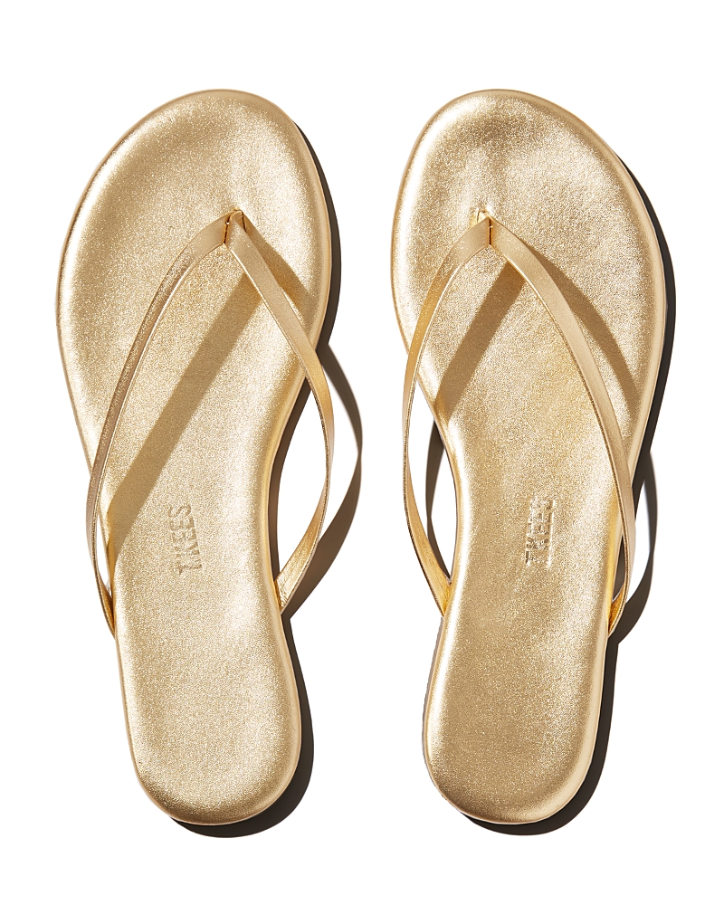 Tkees Metallics Leather Flip Flops In Gold