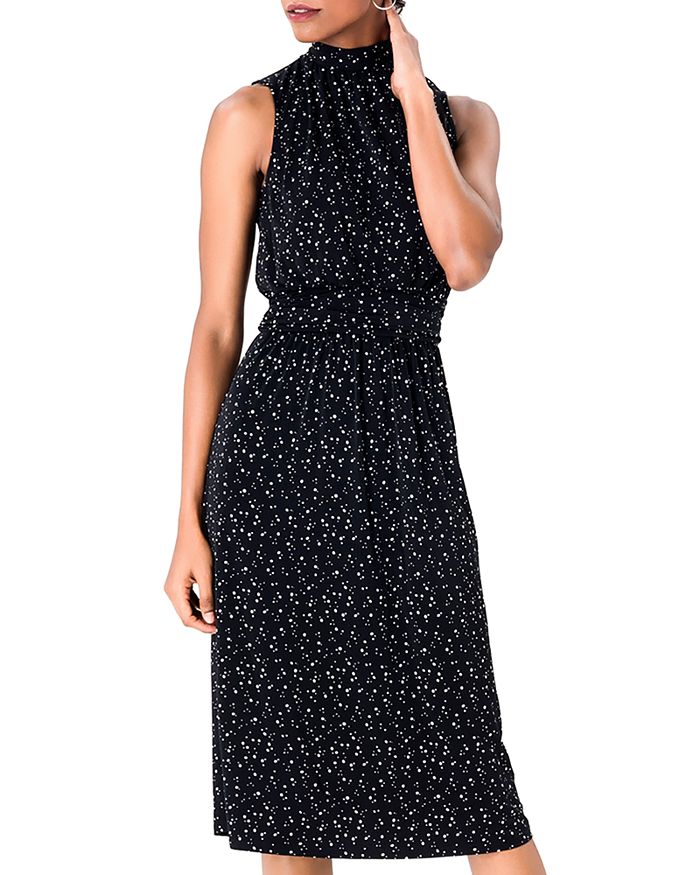 Leota Aria Sleeveless Printed Mock Neck Dress In Starry Night