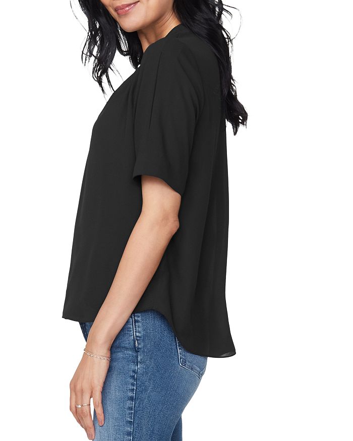 Shop Nydj Charming Oversized V-neck Top In Black