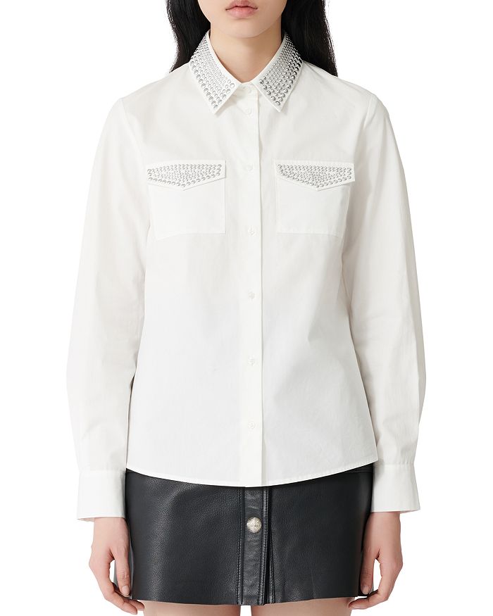 Maje Cilina Studded Shirt | Bloomingdale's
