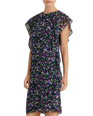 ralph lauren floral print georgette dress