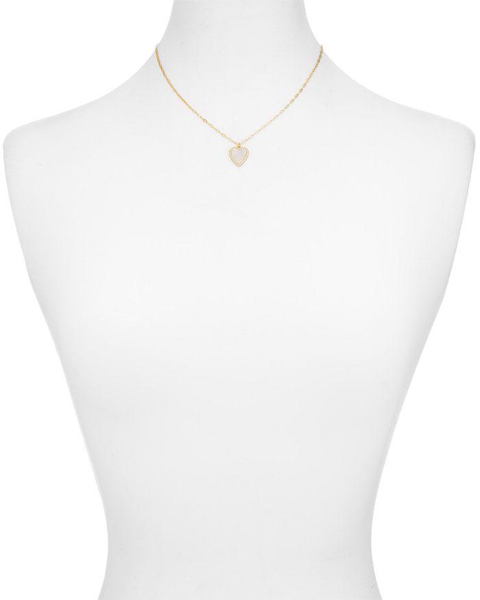 ARGENTO VIVO MOTHER OF PEARL HEART PENDANT NECKLACE IN 18K GOLD-PLATED STERLING SILVER, 16,826909GMOP