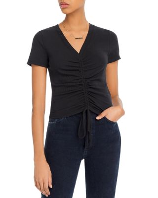 AQUA - Ruched Ribbed Tee - 100% Exclusive