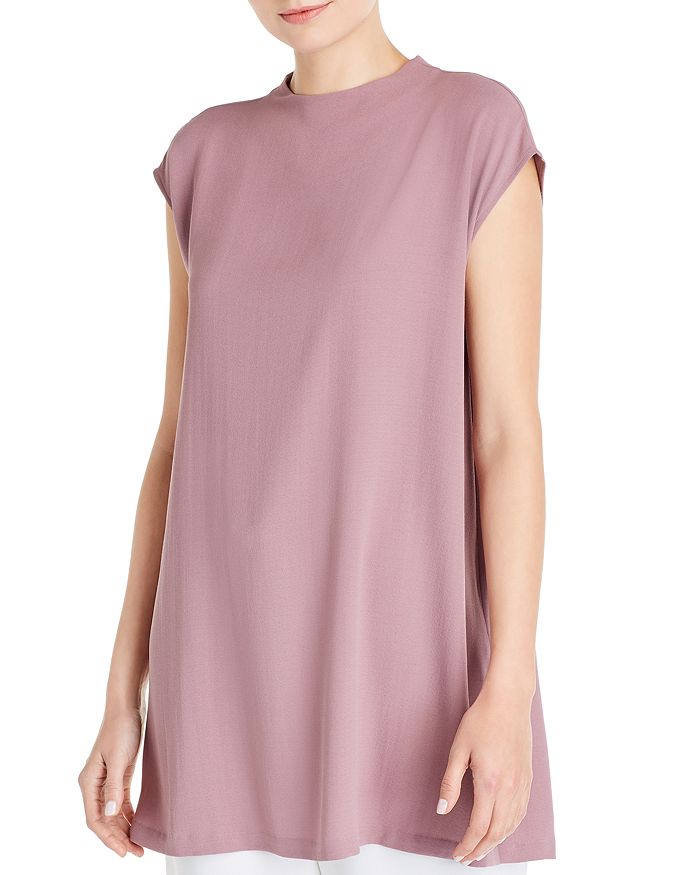 Eileen Fisher - Silk Funnel-Neck Tunic Top