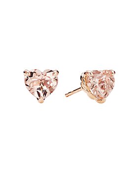 David Yurman - Châtelaine® Heart Stud Earrings in 18K Rose Gold with Morganite