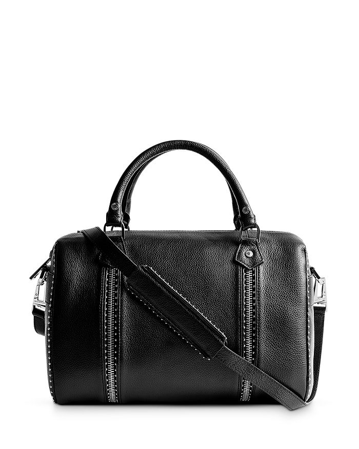 Zadig & Voltaire Sunny Medium Leather Bowling Bag In Black