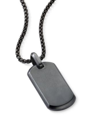 Men's Chevron Tag in Black Titanium, 35mm