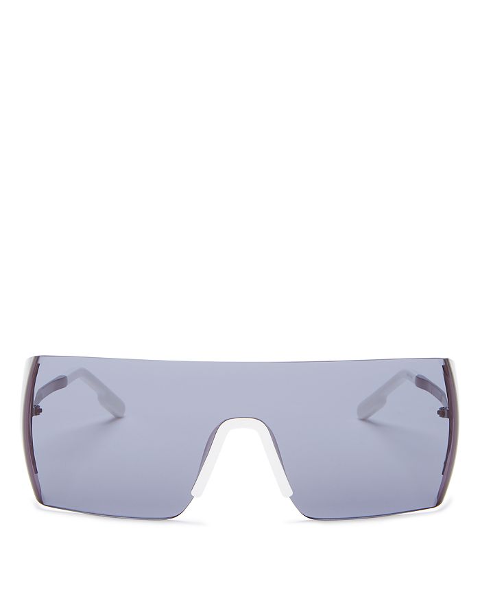 Kenzo Women's Wrap Shield Sunglasses, 140mm In White/smoke