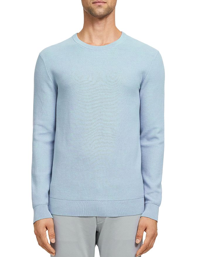 Theory Riland Long Sleeve Pique Crewneck In Olympic