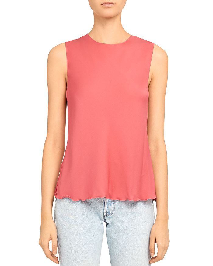 THEORY LETTUCE-EDGED TOP,K0102501
