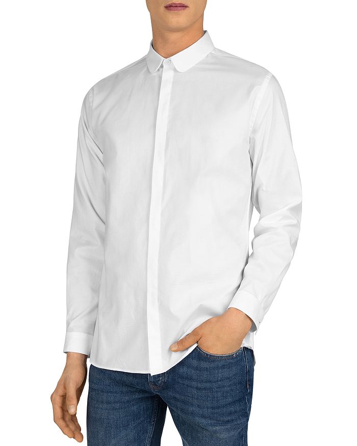 THE KOOPLES SWEET SQUARES SLIM FIT BUTTON-UP SHIRT,HCCL20030K