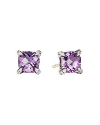 purple diamond earrings