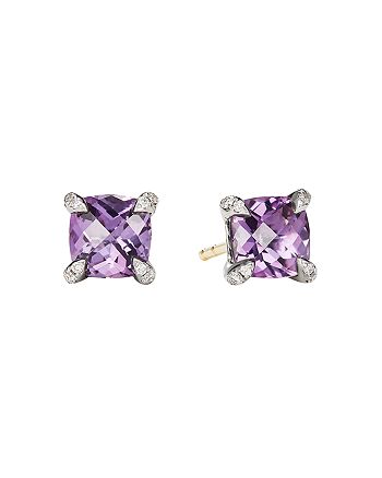 David Yurman - Ch&acirc;telaine&reg; Stud Earrings with Amethyst and Diamonds