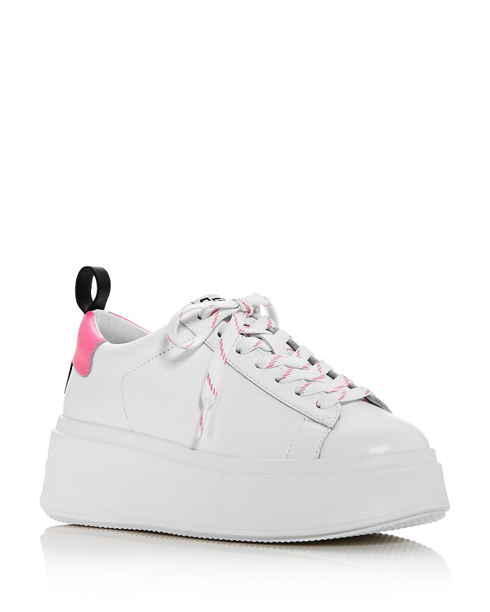 Ash Neon Heel Platform Sneakers In White/pink