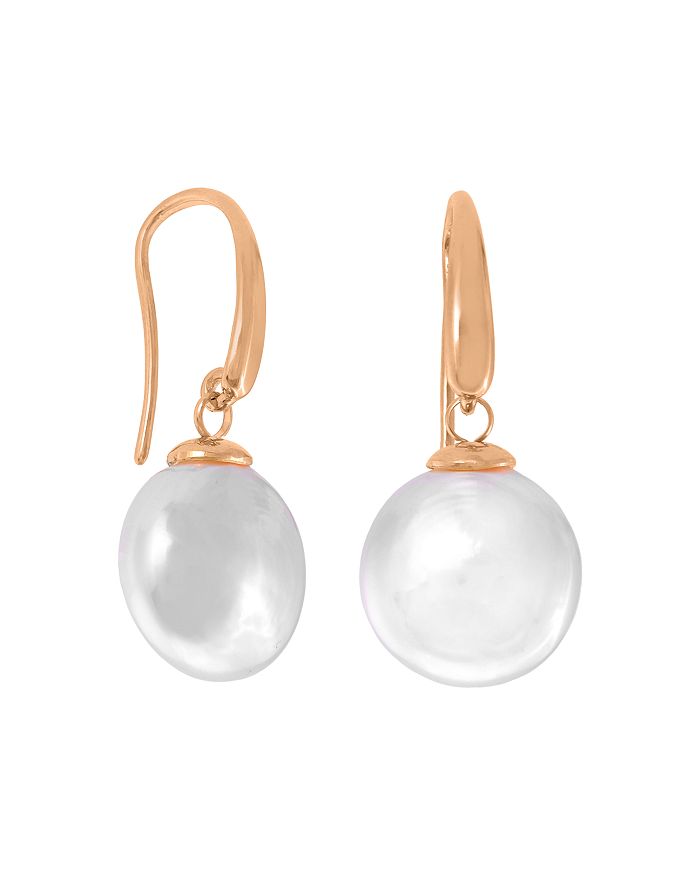 Majorica Gold-tone Simulated Pearl Drop Earrings In White/rose Gold