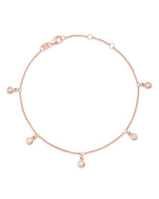 Bloomingdale's Fine Collection - Diamond Bezel Droplet Bracelet in 14K Rose Gold - Exclusive