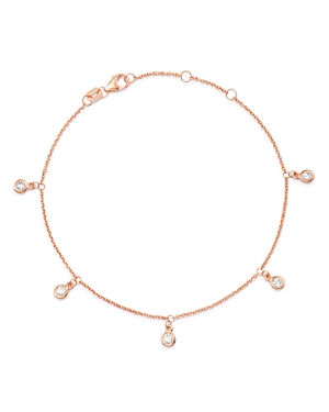 Bloomingdale's Diamond Bezel Droplet Bracelet in 14K Rose Gold - 100% Exclusive