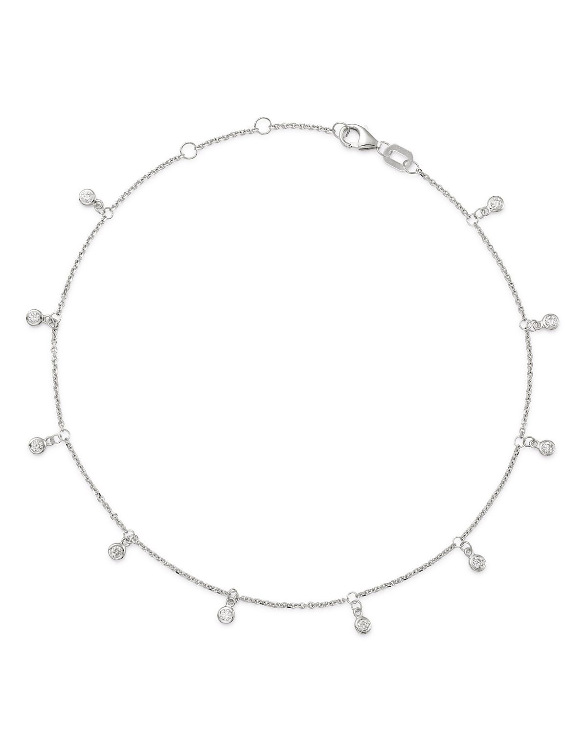 Bloomingdale's Fine Collection Diamond Bezel Droplet Ankle Bracelet