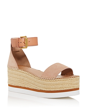 See By Chloé See By Chloe Women's Glyn Ankle-strap Platform Wedge Sandals In Light/pastel