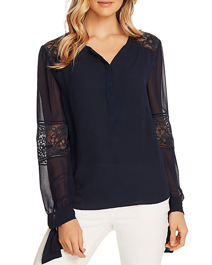 VINCE CAMUTO TIE-CUFF BLOUSE,9120109