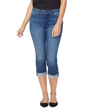 NYDJ Marilyn Frayed Hem Cropped Straight Jeans | Bloomingdale's