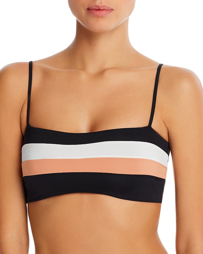 L*space L Space Rebel Bikini Top In Black/cream/chestnut