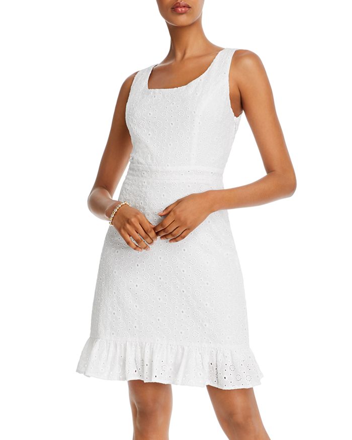 Aqua Ruffled Hem Dress - 100% Exclusive In White