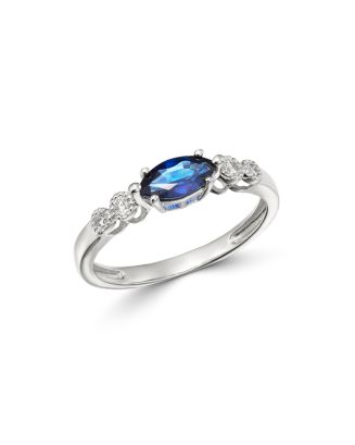 Bloomingdale's Blue Sapphire & Diamond Ring in 14K White Gold - 100% ...
