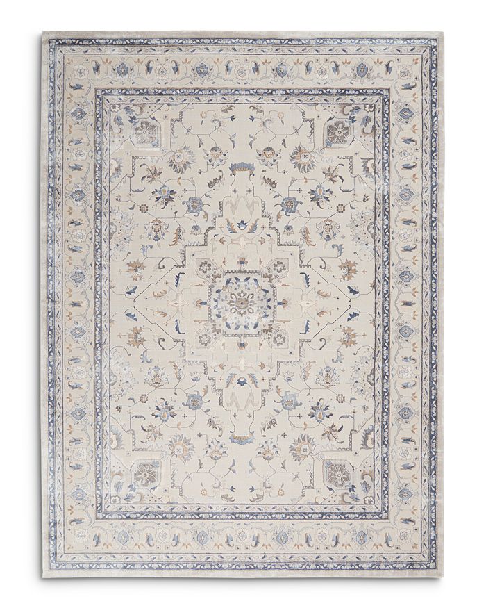 Nourison Silky Textures Sly08 Area Rug, 7'10 X 10'6 In Ivory/gray