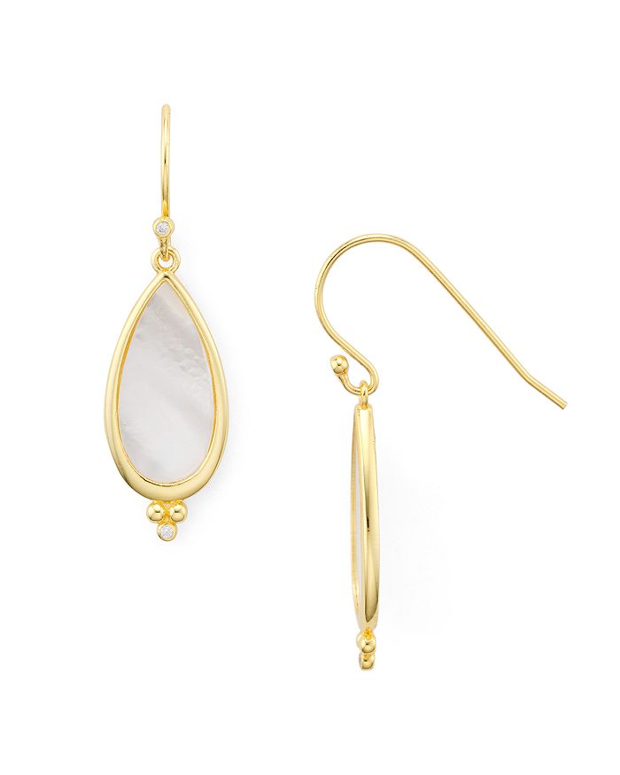 Argento Vivo Pave & Mother-of-pearl Drop Earrings In White/gold