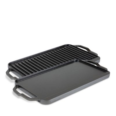 Chef-Style Reversible Cast Iron Griddle Grill Pan