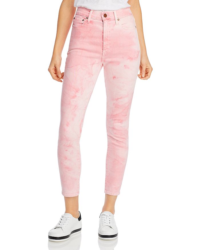 ALICE AND OLIVIA ALICE + OLIVIA HIGH-RISE GOOD SKINNY JEANS IN CRYSTAL CLOUD PINK,CD109311CCP