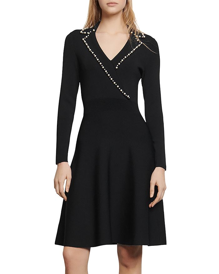 Sandro Suity Embellished A Line Mini Dress Bloomingdale s